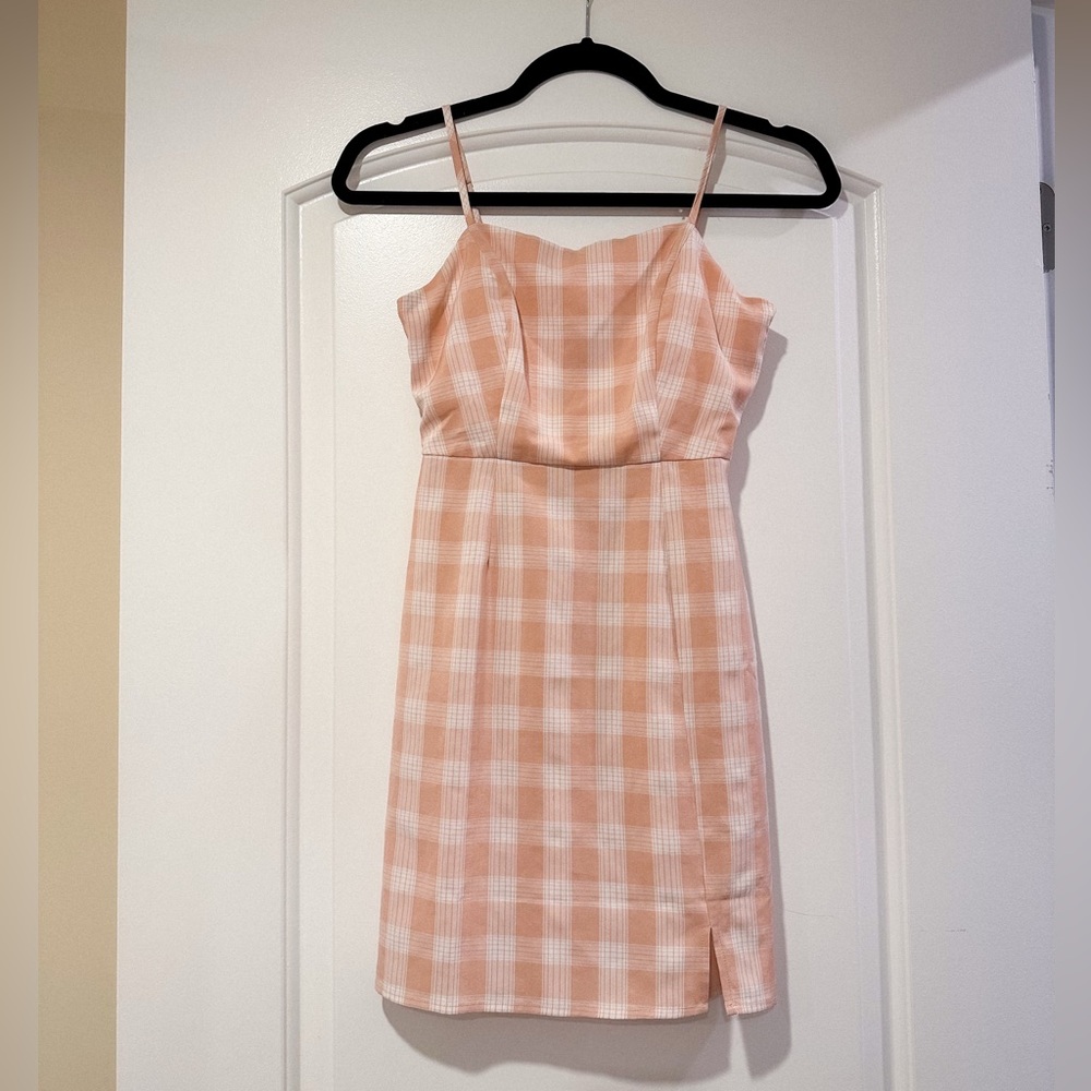 BP Peach Plaid Dress